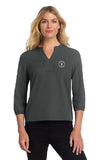 KANZA -Mercer+Mettle® Women's Stretch Crepe 3/4-Sleeve Blouse MM2011