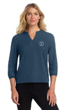 KANZA -Mercer+Mettle® Women's Stretch Crepe 3/4-Sleeve Blouse MM2011