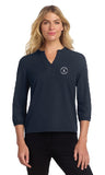KANZA -Mercer+Mettle® Women's Stretch Crepe 3/4-Sleeve Blouse MM2011